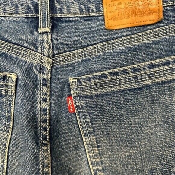 Levi's Premium Wedgie Straight High Rise Exposed Button Fly Jeans Sz 26 - Picture 7 of 14
